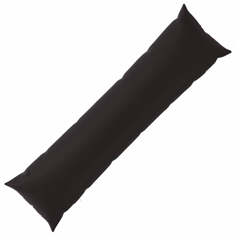 Cojín con almohada HEERLEN de vidaXL en color negro de poliéster, An/P/Al: 145 x 40 x 1 cm
