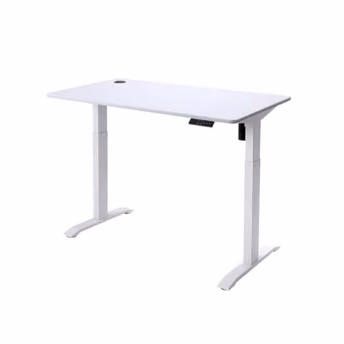 Escritorio de secretario ergonómico con altura regulable URBANFACTORY en color blanco y acabado mate de MDF laminado