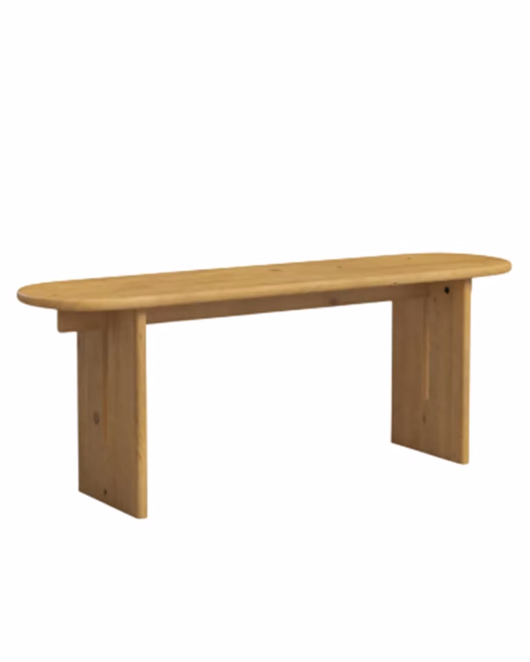 Banco de madera de abeto Hannun en color marrón claro de 120 cm