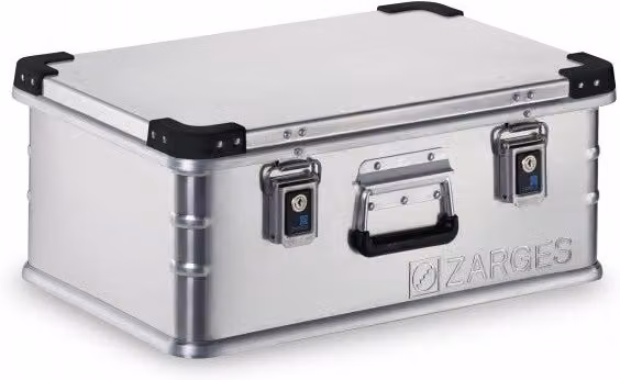 Caja de aluminio Zarges Mini Solid color plata con tapa y asas An/P/Al: 60 x 40 x 24 cm, capacidad 42 l