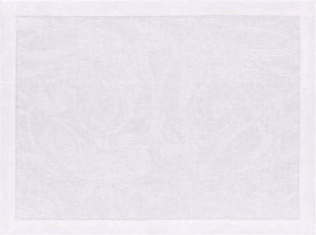 Mantel individual de lino Tivoli Le Jacquard Français con diseño floral en color blanco