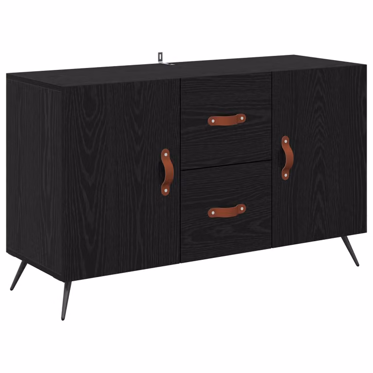 Vitrina moderna vidaXL en roble y negro para salón o comedor, An/P/Al: 100 x 36 x 60 cm