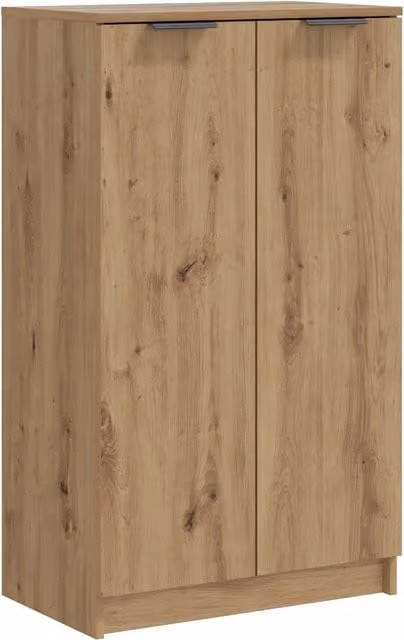 Armario zapatero Helloshop26 de madera de roble en acabado mate, diseño moderno para colgar en pared, An/P/Al: 59 x 35 x 100,5 cm