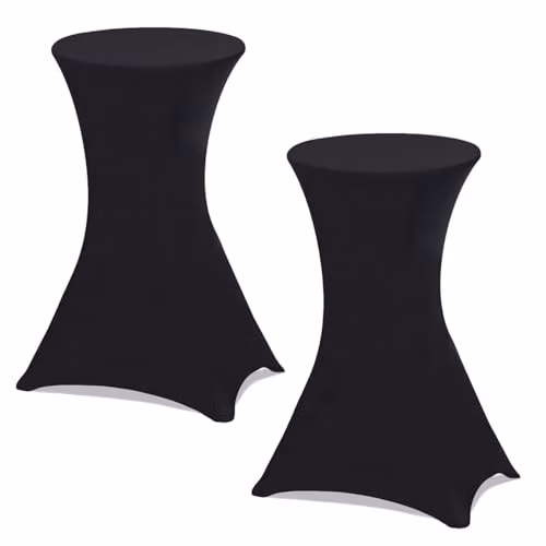 Juego de 2 fundas negras lavables para mesa alta plegable de 105 cm de IDMarket