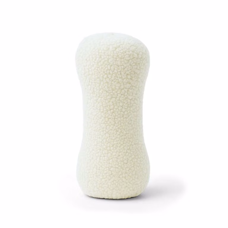 Cojín decorativo infantil tipo bolster MeowBaby de poliéster en colores beige y blanco, An/P/Al: 40 x 38 x 40 cm