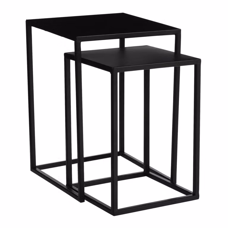 Mesa auxiliar Goa de Mica Decorations en color negro y acabado mate de metal con diseño minimalista An/P/Al: 30 x 30 x 42 cm