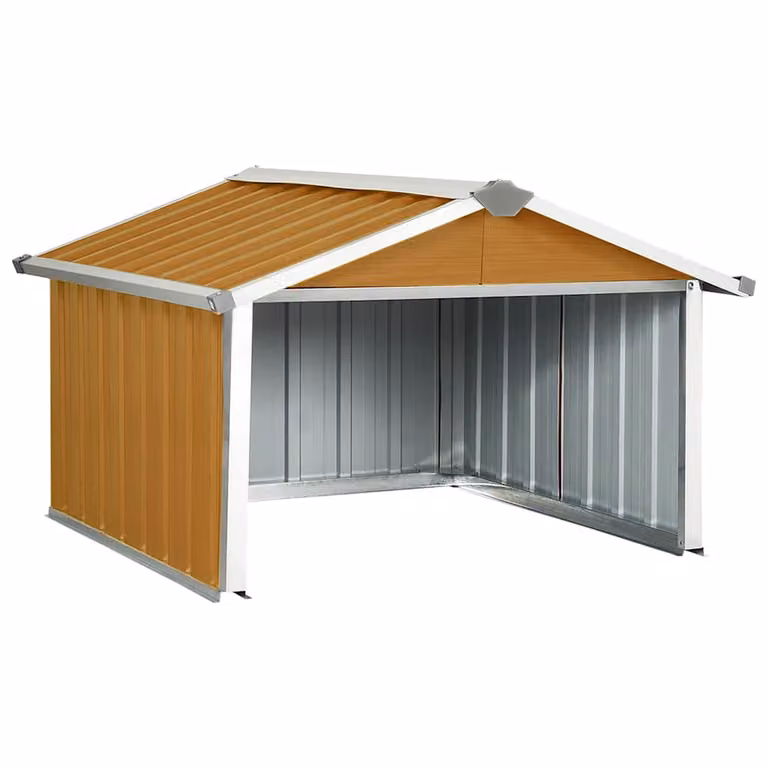 Cobertizo para cortacésped vidaXL de acero galvanizado marrón An/P/Al: 92 x 97 x 63 cm