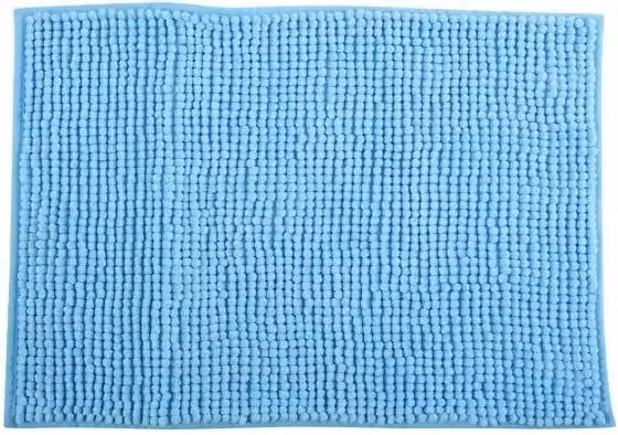 Alfombra de baño de chenille y microfibra MSV en color azul cielo, antideslizante y de secado rápido, An/P: 40 x 60 cm