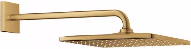 Set de ducha Grohe Rainshower Mono 310 Cube con cabezal de ducha y brazo de 422 mm, 1 chorro, acabado Cool Sunrise latón cepillado (26564GN0)