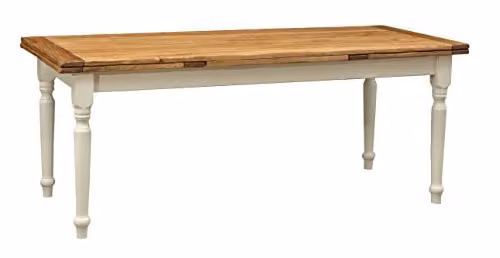 Mesa de comedor extensible Biscottini de madera maciza estilo rústico para cocina o comedor, An/P/Al: 200 x 80 x 90 cm