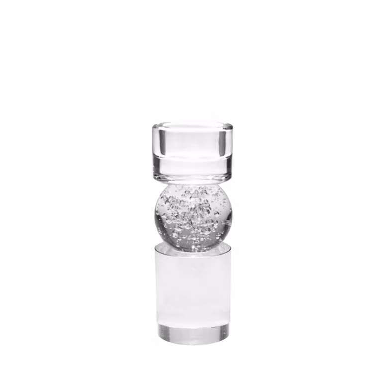 Portavelas de burbuja Aulica de cristal transparente para mesa, redondo, An/P/Al: 6 x 6 x 16,2 cm