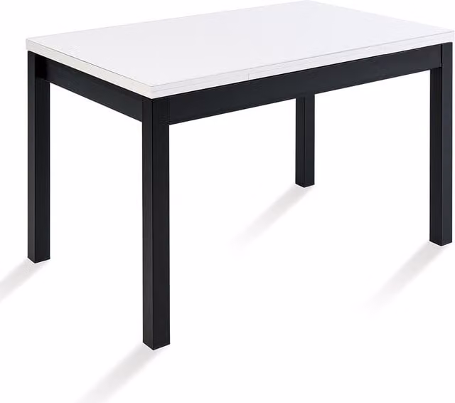 Mesa extensible de El Corte Inglés con superficie de cristal y estructura de metal para cocina, An/P/Al: 120 x 80 x 76 cm