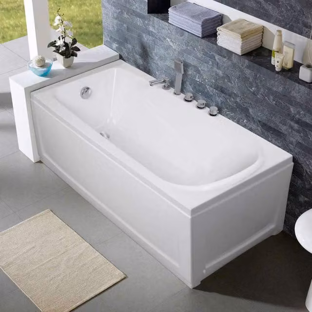 Bañera de esquina exenta Arati Bath & Shower en color blanco de acrílico An/P/Al: 170 x 75 x 55 cm