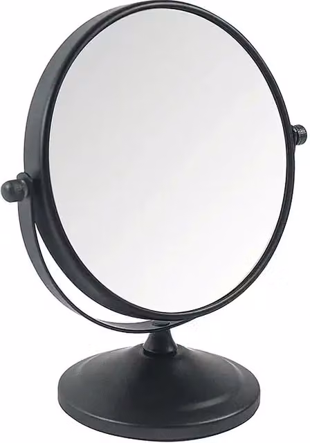 Espejo cosmético de sobremesa Deblanch, redondo, negro, Diámetro: 15 cm