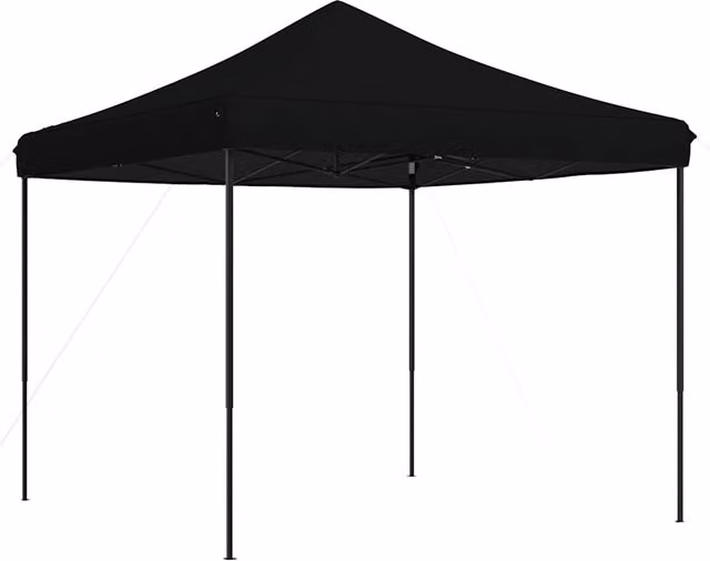 Tienda de fiesta plegable pop-up SYFAX negra de acero y poliéster An/P/Al: 292 x 292 x 315 cm