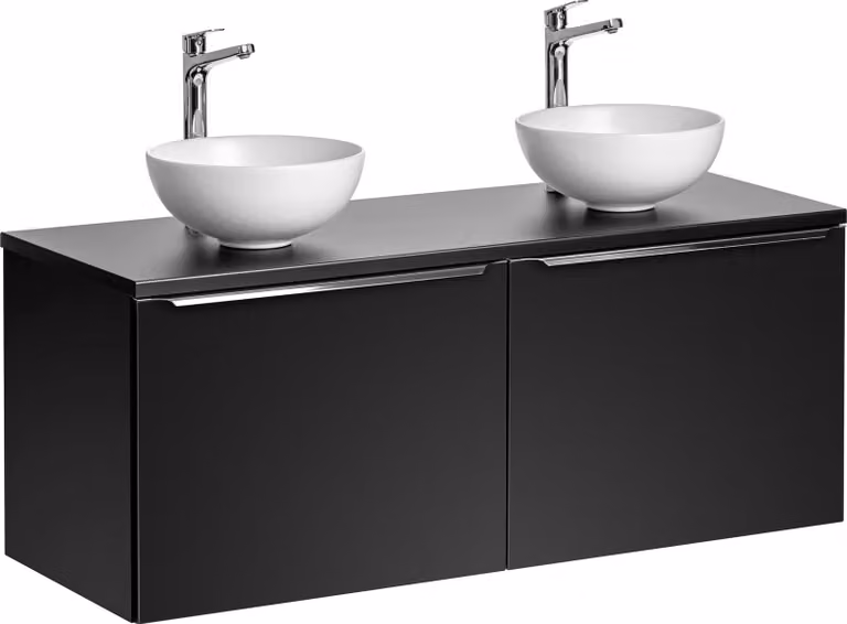 Mueble de baño moderno DMK Deutsches Milchkontor con lavabo integrado, acabado mate, An/P/Al: 120,4 x 46 x 46 cm