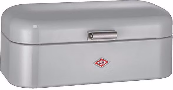 Caja de pan ventilada Wesco Grandy en color gris Cool-Grey de metal, An: 42 cm, Al: 22 cm