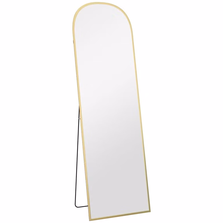 Espejo de cuerpo entero Homcom en color oro con estructura de metal y vidrio, An/P/Al: 50 x 1,5 x 170 cm