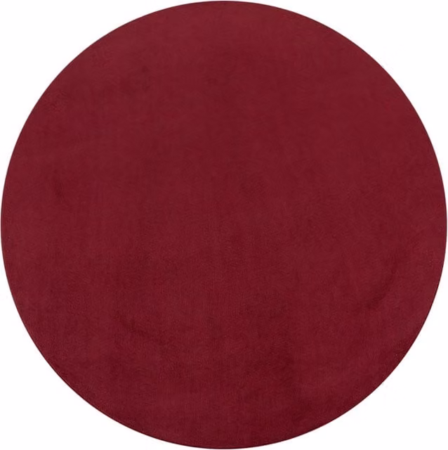 Alfombra Calissa roja redonda de 120 cm con diseño moderno y lavable