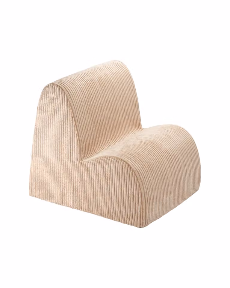 Butaca Nube Wigiwama de pana beige para niños An/P/Al: 50 x 50 x 60 cm