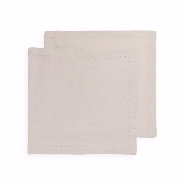 Set de 2 servilletas de algodón Textura Interiors color gris, An/An: 45 x 45 cm