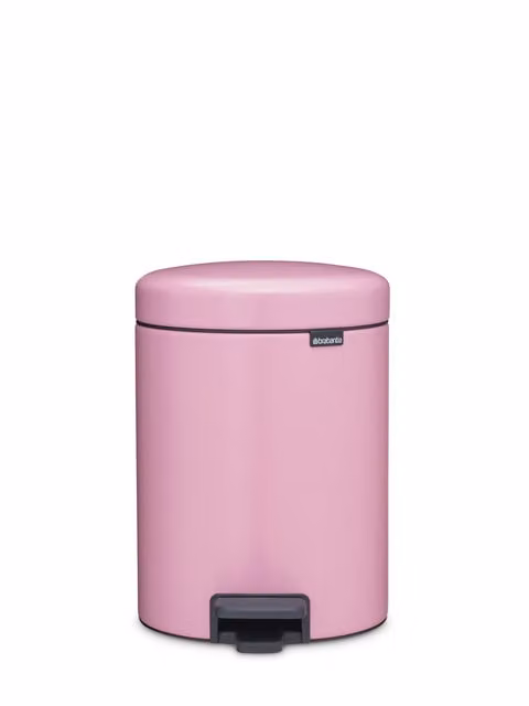 Cubo de pedal Brabantia Newicon de 5 litros con cierre suave y cubo interior de plástico en color pink