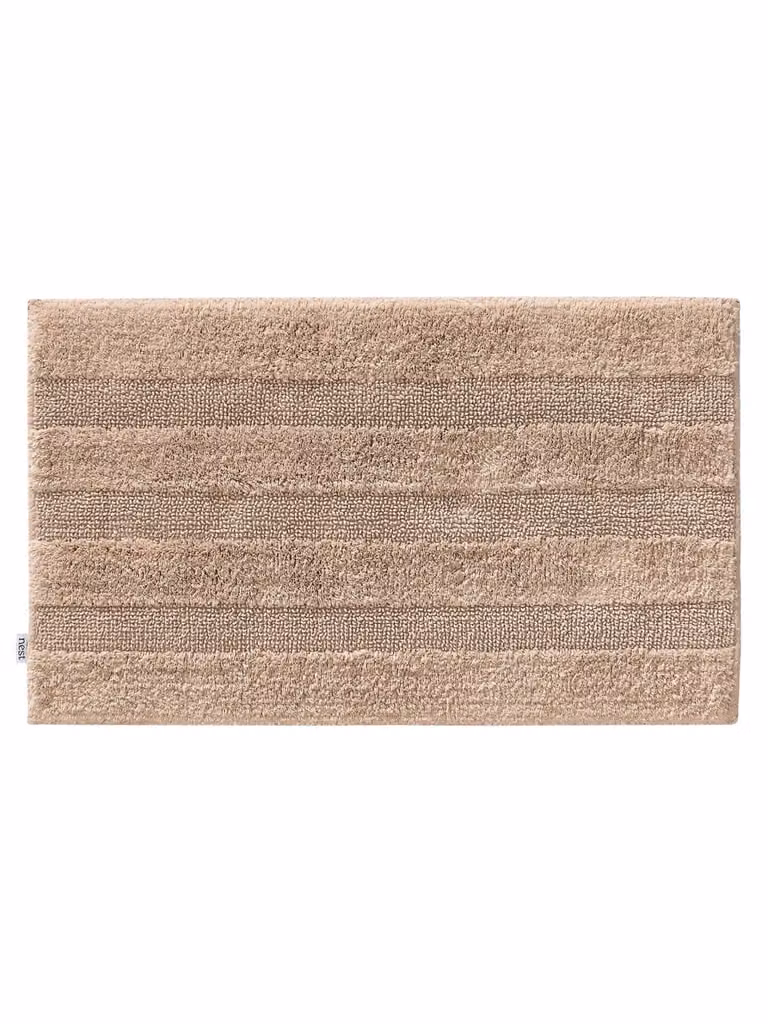 Alfombrilla de baño Benuta de algodón color beige, rectangular, An/P: 80 x 50 cm