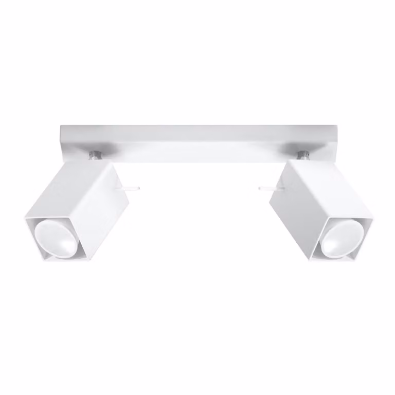 Lámpara de techo industrial Sollux en metal color blanco, Altura: 16 cm