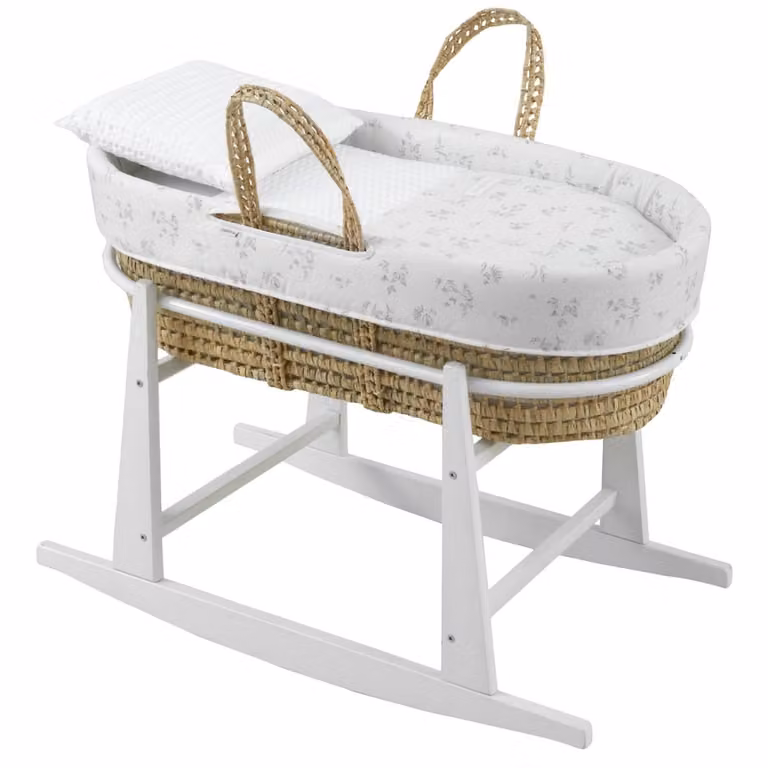 Moisés de palma Cambrass Luxury con patas de madera blancas An/P/Al: 39 x 80 x 25 cm