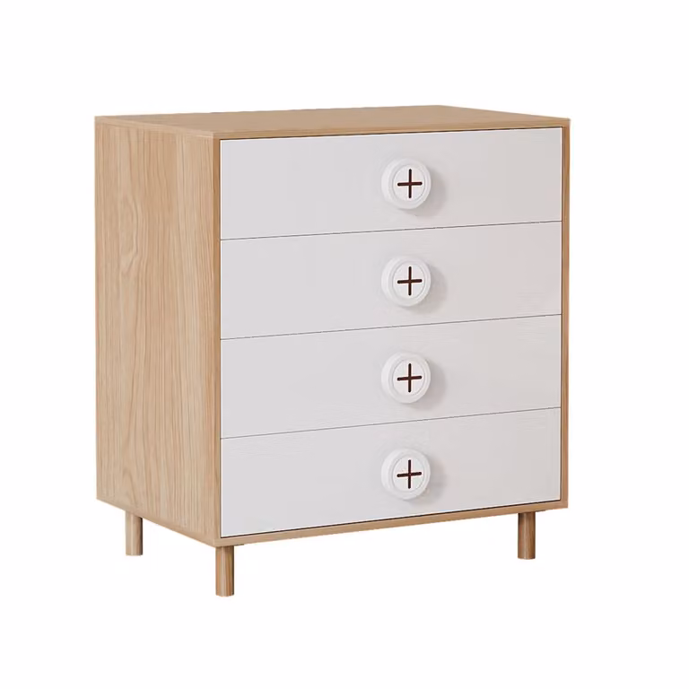 Cómoda de estilo escandinavo Urban Meuble en blanco y multicolor para dormitorio o cuarto infantil