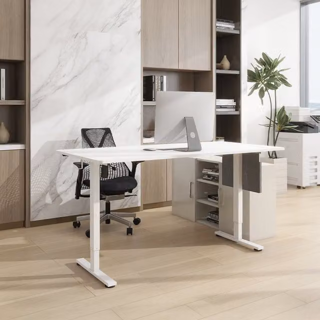 Escritorio regulable en altura Home Deluxe ELMO blanco An/P: 120 x 60 cm