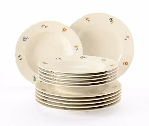 Servicio de cena de porcelana Seltmann Weiden Marieluise Blütenmeer de 12 piezas en color beige para 6 personas