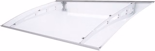 Marquesina Ricardi curva de policarbonato transparente y aluminio blanco