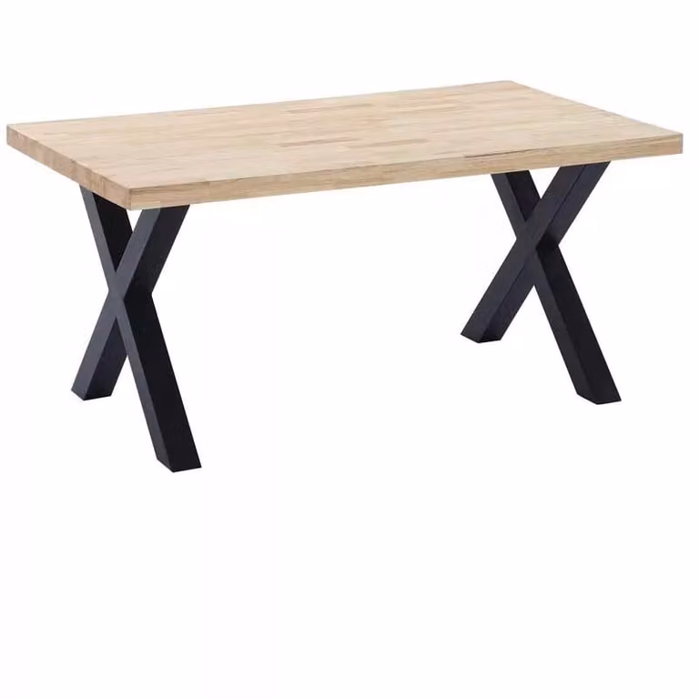 Mesa de comedor rectangular DUEHOME en roble salvaje y negro An/P/Al: 160 x 90 x 76 cm