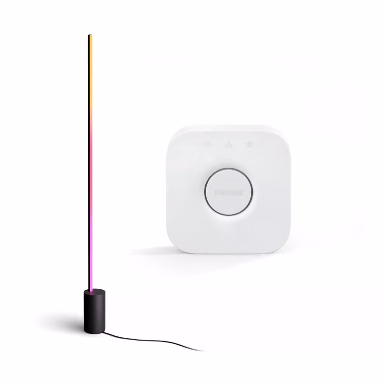 Pack Philips Hue Signe Gradient: Lámpara de Suelo LED Multicolor con Bridge y Control Remoto en Negro
