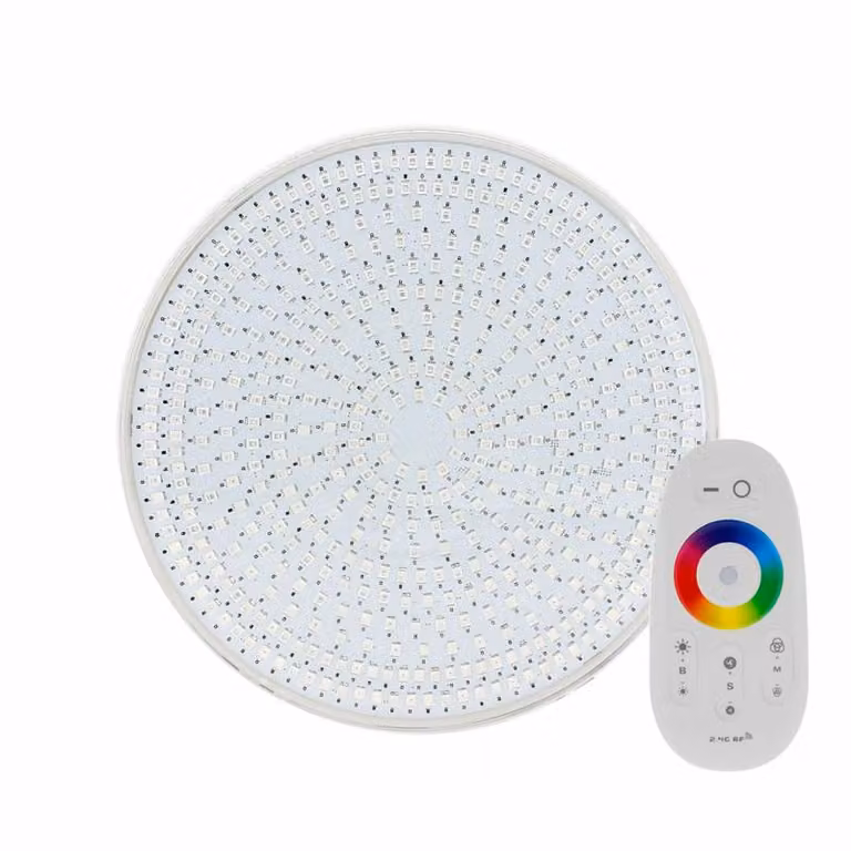 Kit de lámpara LED Slim PAR56 LEDBOX para piscinas con mando RGB, 35W, 12V DC, IP68, color blanco y multicolor