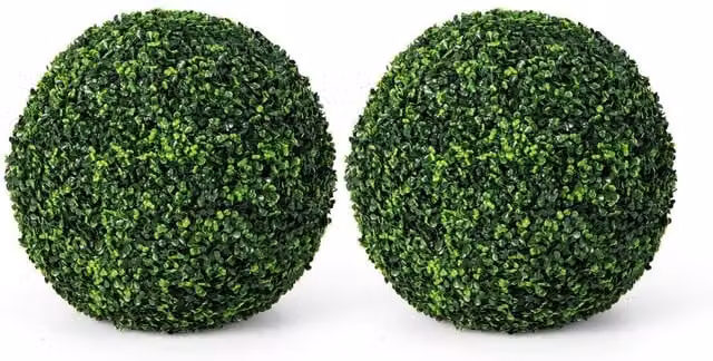 Set de 2 bolas de boj artificial NORTHIX verdes con resistencia UV de 48 cm