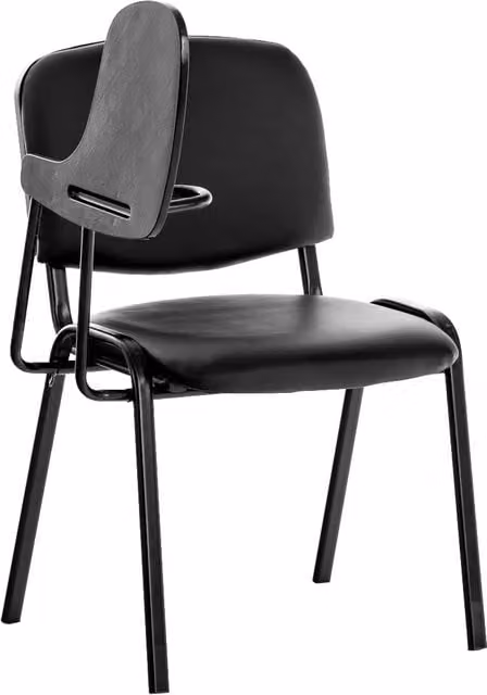 Silla de conferencia Ken Con con mesa plegable en color negro y acabado mate