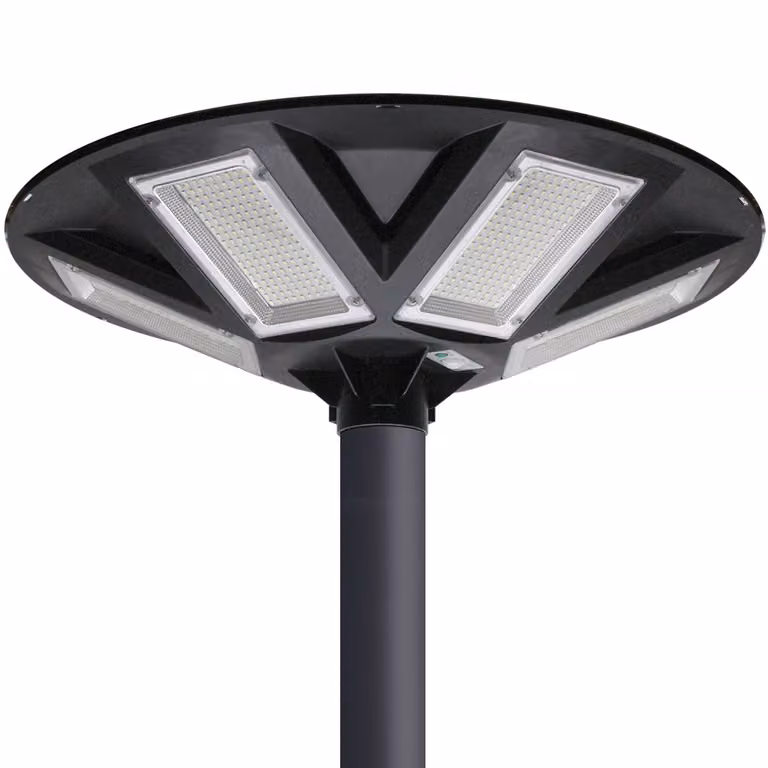 Farola LED solar Urban UFO de LEDBOX con 500W, luz blanco cálido y sensor de movimiento para jardín