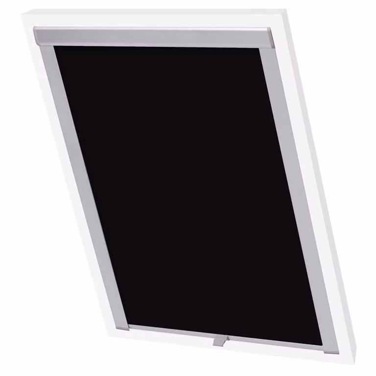 Persiana enrollable opaca vidaXL en color negro de poliéster con aislamiento térmico