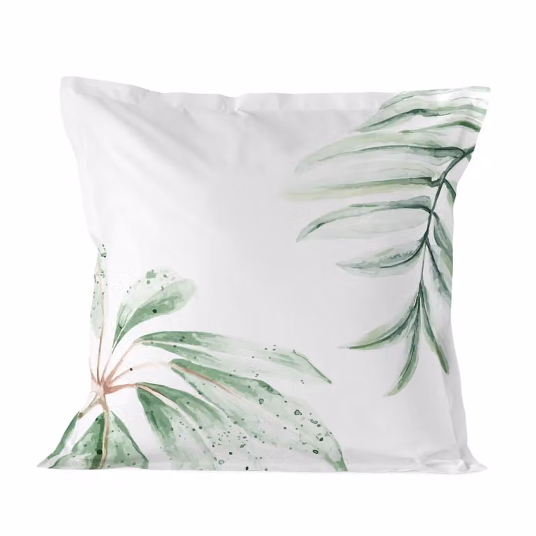 Funda de almohada Happy Friday de algodón con diseño floral multicolor de 80 x 80 cm