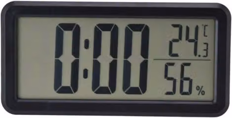 Reloj Despertador Digital Ulisem Negro con Termómetro e Higrómetro, Pantalla LCD para Pared o Mesa en Dormitorio y Oficina