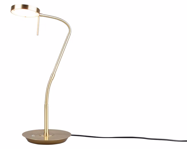 Lámpara de mesa LED TRIO Monza regulable en color latón con altura de 57 cm