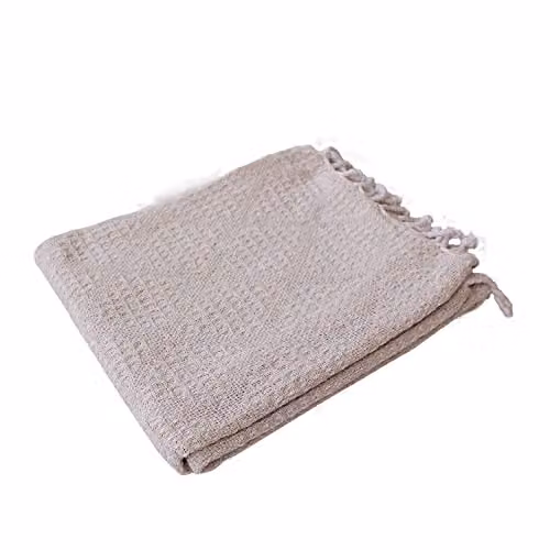 Manta jacquard con flecos Enjoy Home Colección Dune en beige, gris o terracota, An/P: 130 x 160 cm