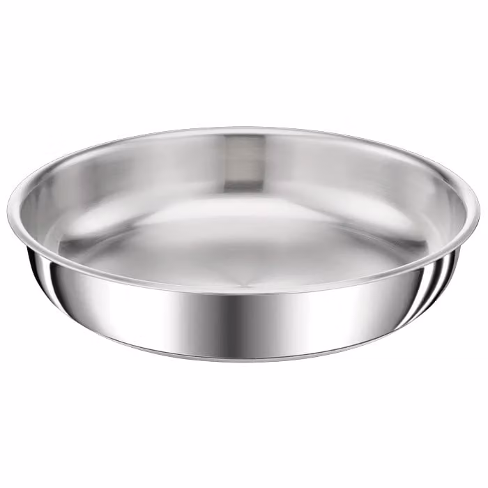 Sartén Tefal Ingenio Preference de acero inoxidable con antiadherente y mango extraíble, color plata, Diámetro: 24 cm