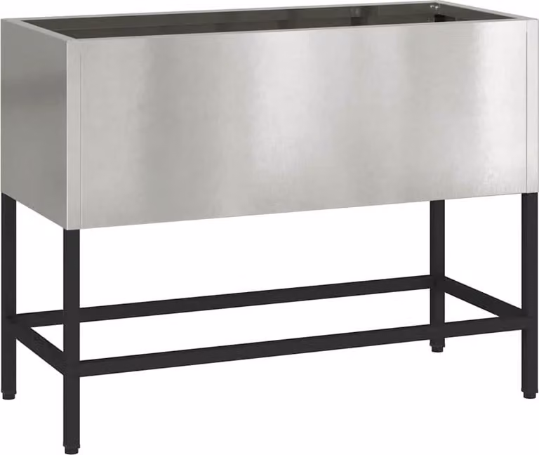Jardinera elevada Syfax en acero inoxidable color plata An/P/Al: 60 x 26 x 45 cm
