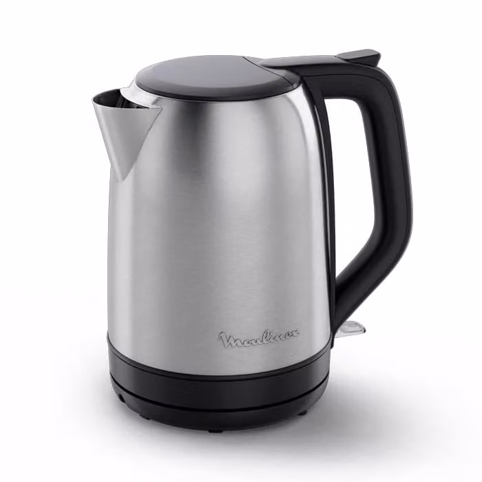 Hervidor de agua eléctrico Moulinex Subito de 1,7 l en acero inoxidable y cristal, color plata, con potencia de 2400 W y filtro antical