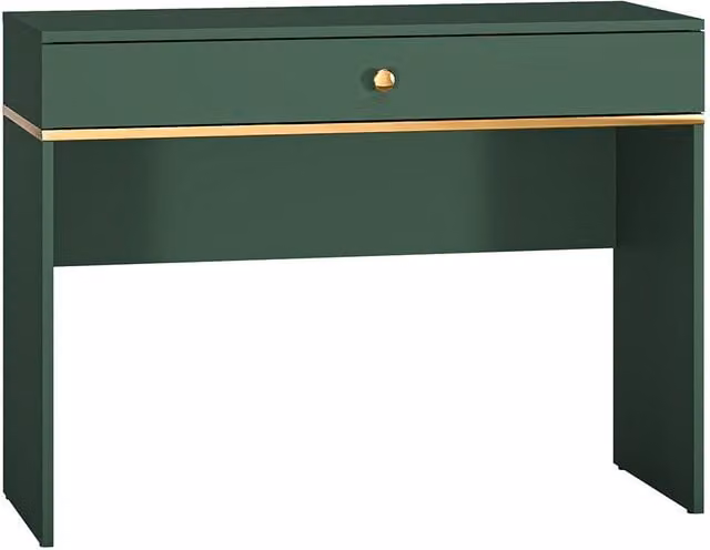 Consola tocador Thalia de PETITS MEUBLES con 1 cajón en color verde y detalles dorados