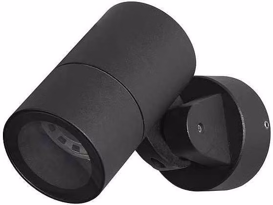 Foco exterior LED Forlight de aluminio negro y cristal transparente para jardín, montaje en pared, IP65, regulable, An/P/Al: 18 x 8 x 7 cm