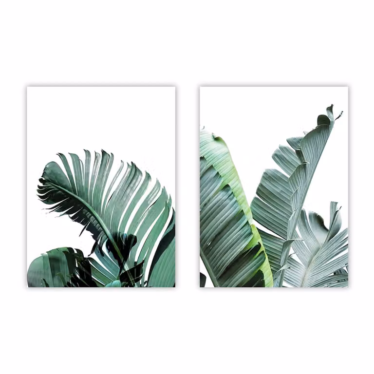 Set de 2 posters florales modernos de Poster Lab, multicolor y verde, An/Al: 30 x 40 cm
